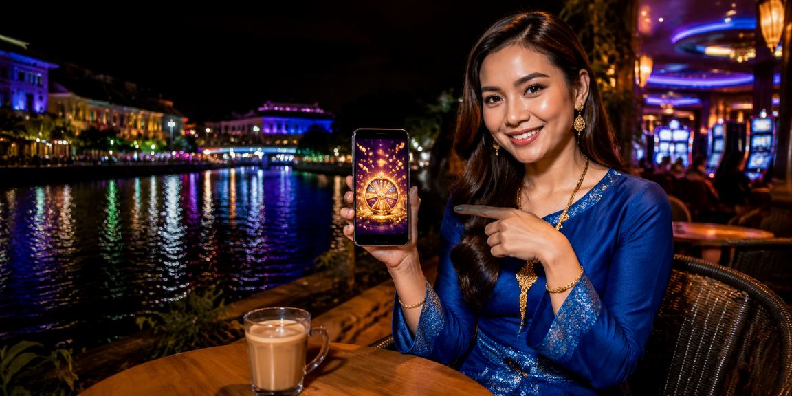 Pengguna Melaka berpakaian baju kurung menikmati promosi jackpot perayaan melalui aplikasi kasino 4dpredict